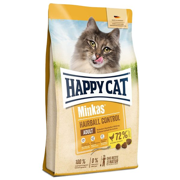 غذا خشک گربه هپی کت مدل Minkas Hairball وزن 10 کیلوگرم