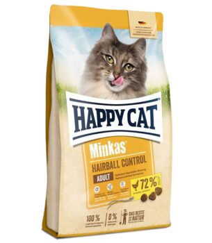 غذا خشک گربه هپی کت مدل Minkas Hairball وزن 10 کیلوگرم