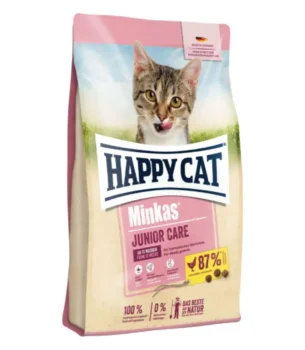 غذای خشک گربه طعم مرغ هپی کت Happy Cat Minkas Junior Care