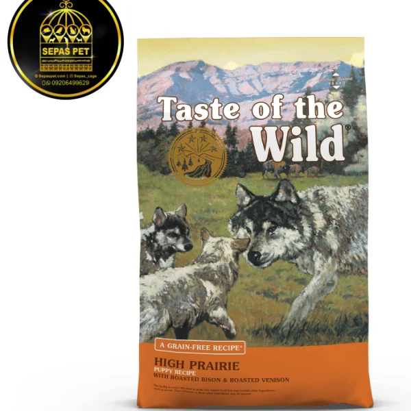 غذای خشک توله سگ طعم گاومیش کوهان دار و گوزن Taste Of The Wild High Prairie Puppy