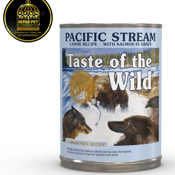 کنسرو سگ طعم ماهی سالمون در سس Taste Of The Wild Pacific Stream