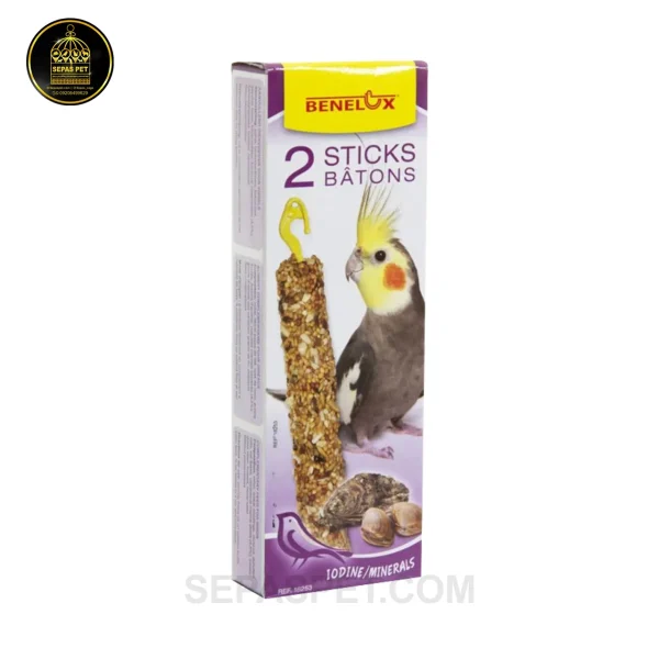 استیک تشویقی مینرال (صدف) و ید بنلوکس طوطی سانان Benelux Iodine Shells Stick