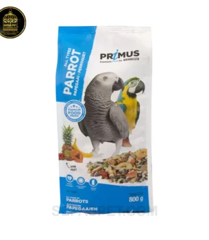غذای مخلوط پریموس بنلوکس مخصوص انواع طوطی سانان + پلت و میوه خشک - Benelux Primus Mixture for Parrots 800 gr